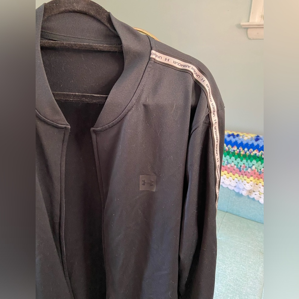 Under Armour Full Zip Jacket Mens 2XL Black Long Sleeve Athletic